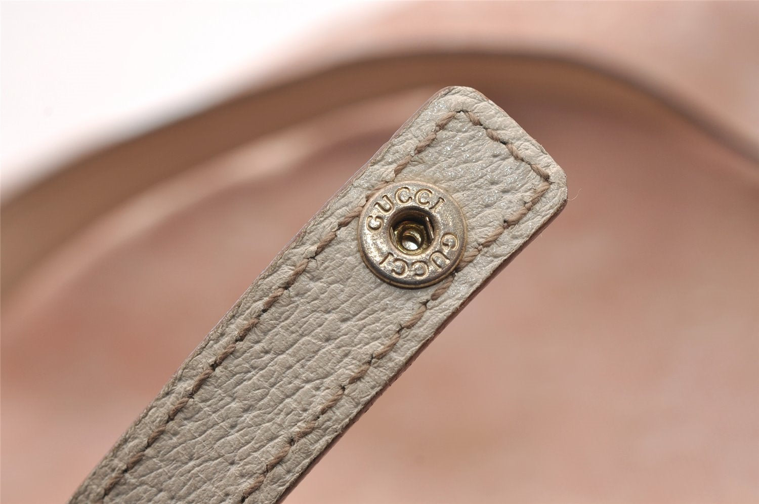 Authentic GUCCI Abbey Shoulder Tote Bag GG Canvas Leather 130736 Pink 0918I