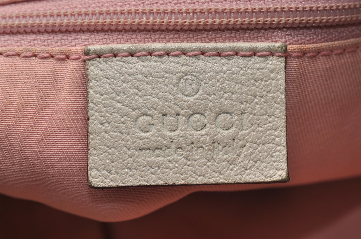 Authentic GUCCI Abbey Shoulder Tote Bag GG Canvas Leather 130736 Pink 0918I