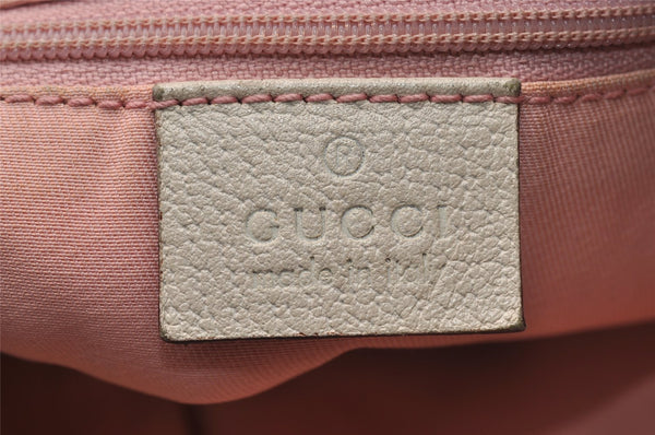 Authentic GUCCI Abbey Shoulder Tote Bag GG Canvas Leather 130736 Pink 0918I