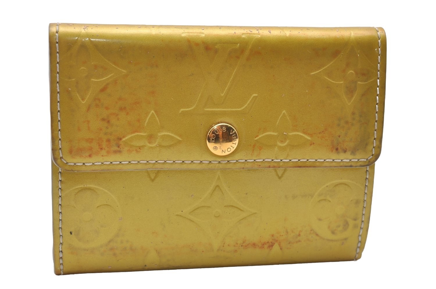 Auth Louis Vuitton Vernis Ludlow Coin Purse Card Case Yellow M91161 LV  0918J