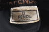 Authentic FENDI Vintage Pequin Tote Hand Bag PVC Leather Brown Black 0919K