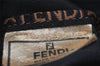 Authentic FENDI Vintage Pequin Tote Hand Bag PVC Leather Brown Black 0919K