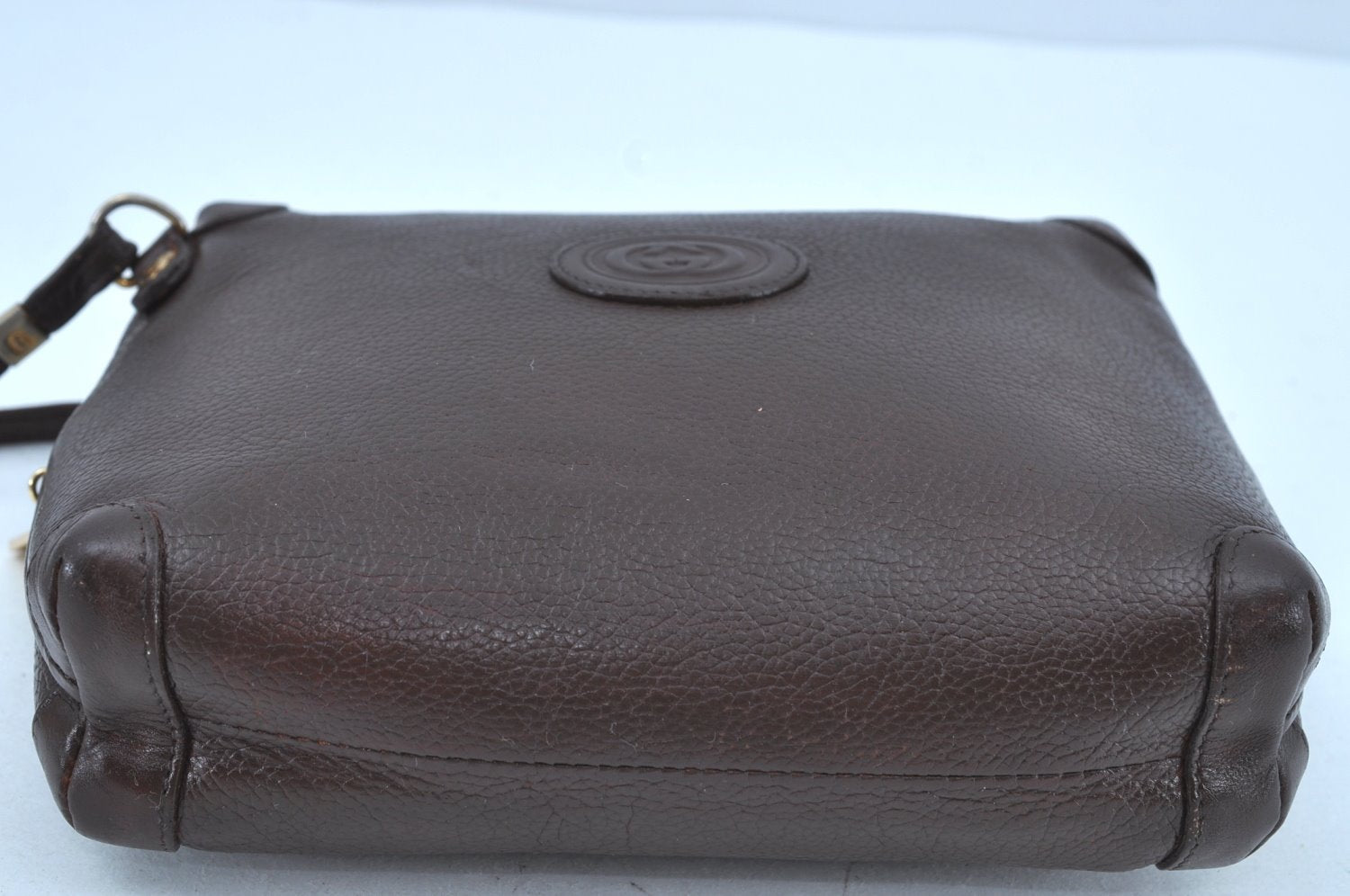 Authentic GUCCI Vintage Shoulder Cross Body Bag Purse Leather Brown 0920I