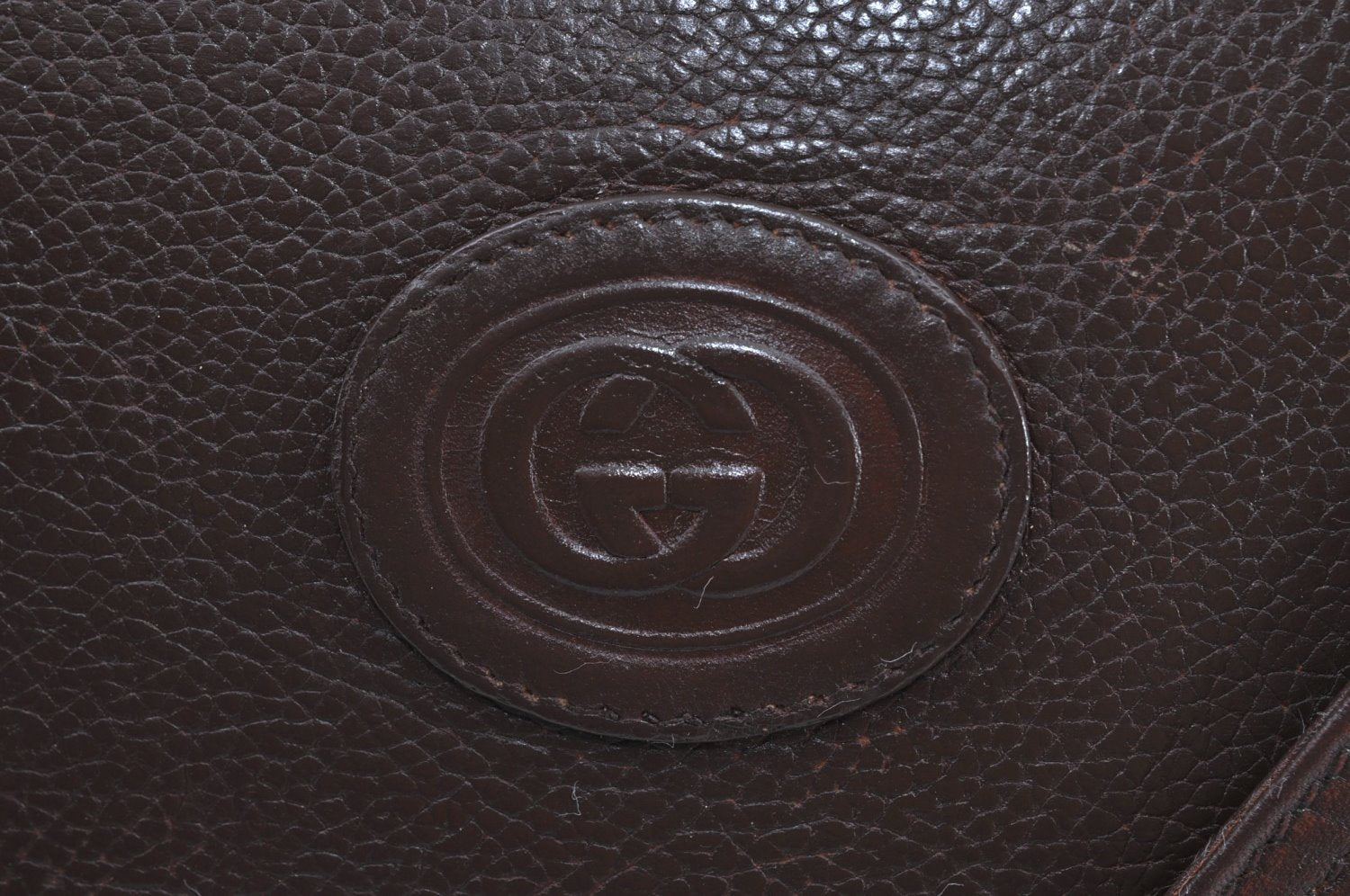 Authentic GUCCI Vintage Shoulder Cross Body Bag Purse Leather Brown 0920I