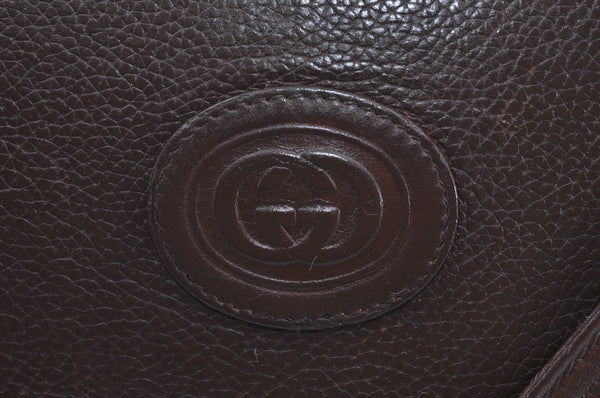 Authentic GUCCI Vintage Shoulder Cross Body Bag Purse Leather Brown 0920I