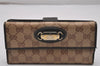 Authentic GUCCI GG Crystal Long Wallet Purse GG PVC Leather 231841 Brown 0920J