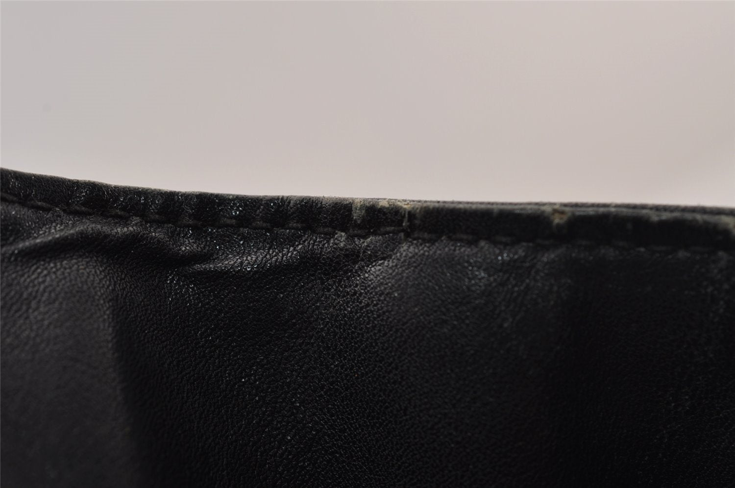 Authentic GUCCI Vintage Bamboo Shoulder Hand Bag Purse Leather Black 0921I