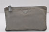 Authentic PRADA Vintage Nylon Leather Pouch Purse Gray 0921K