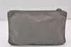 Authentic PRADA Vintage Nylon Leather Pouch Purse Gray 0921K