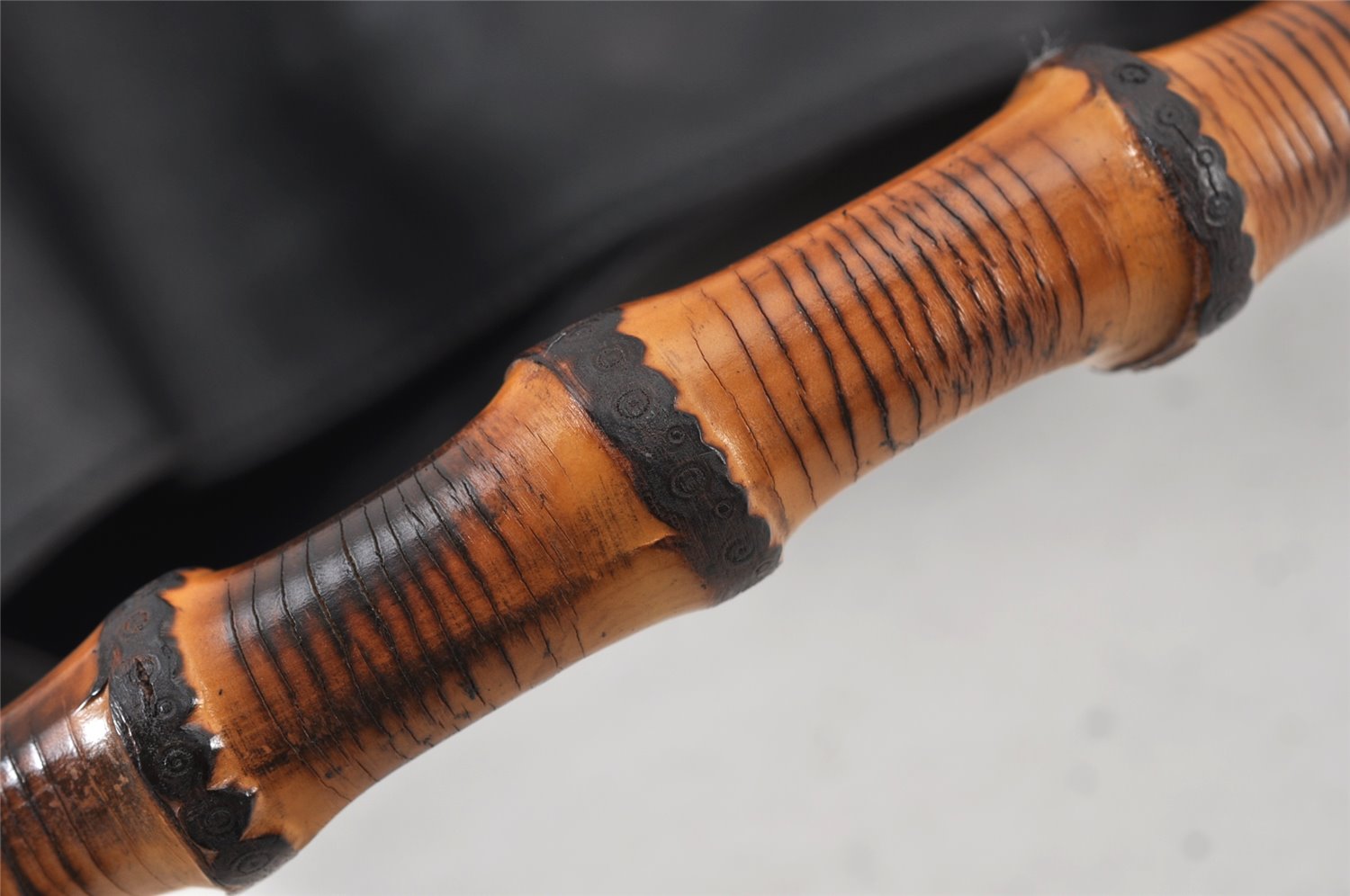 Authentic GUCCI Vintage Bamboo 2Way Shoulder Hand Bag Leather Black Junk 0922K