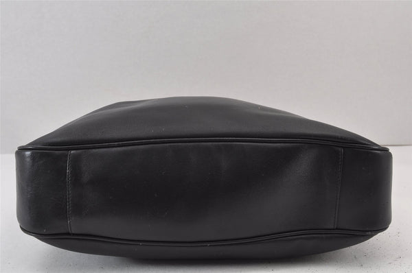 Authentic GUCCI Vintage Bamboo 2Way Shoulder Hand Bag Leather Black Junk 0922K