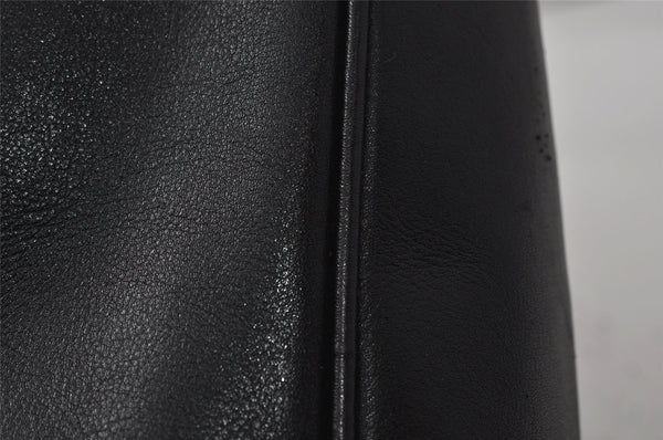 Authentic GUCCI Vintage Bamboo 2Way Shoulder Hand Bag Leather Black Junk 0922K