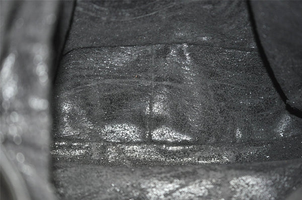 Authentic GUCCI Vintage Bamboo 2Way Shoulder Hand Bag Leather Black Junk 0922K