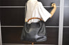 Authentic GUCCI Vintage Bamboo 2Way Shoulder Hand Bag Leather Black Junk 0922K