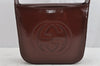 Authentic GUCCI Vintage Shoulder Hand Bag Purse Enamel Brown Junk 0923K