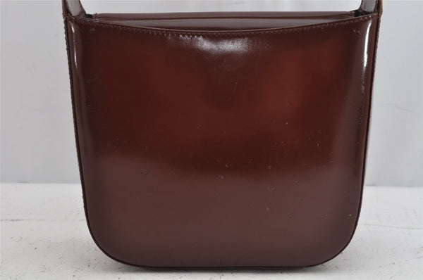 Authentic GUCCI Vintage Shoulder Hand Bag Purse Enamel Brown Junk 0923K