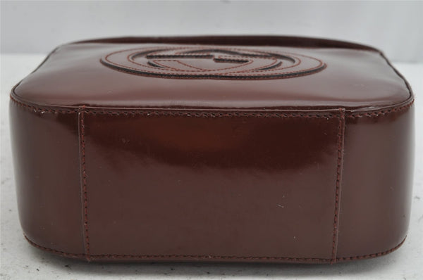 Authentic GUCCI Vintage Shoulder Hand Bag Purse Enamel Brown Junk 0923K
