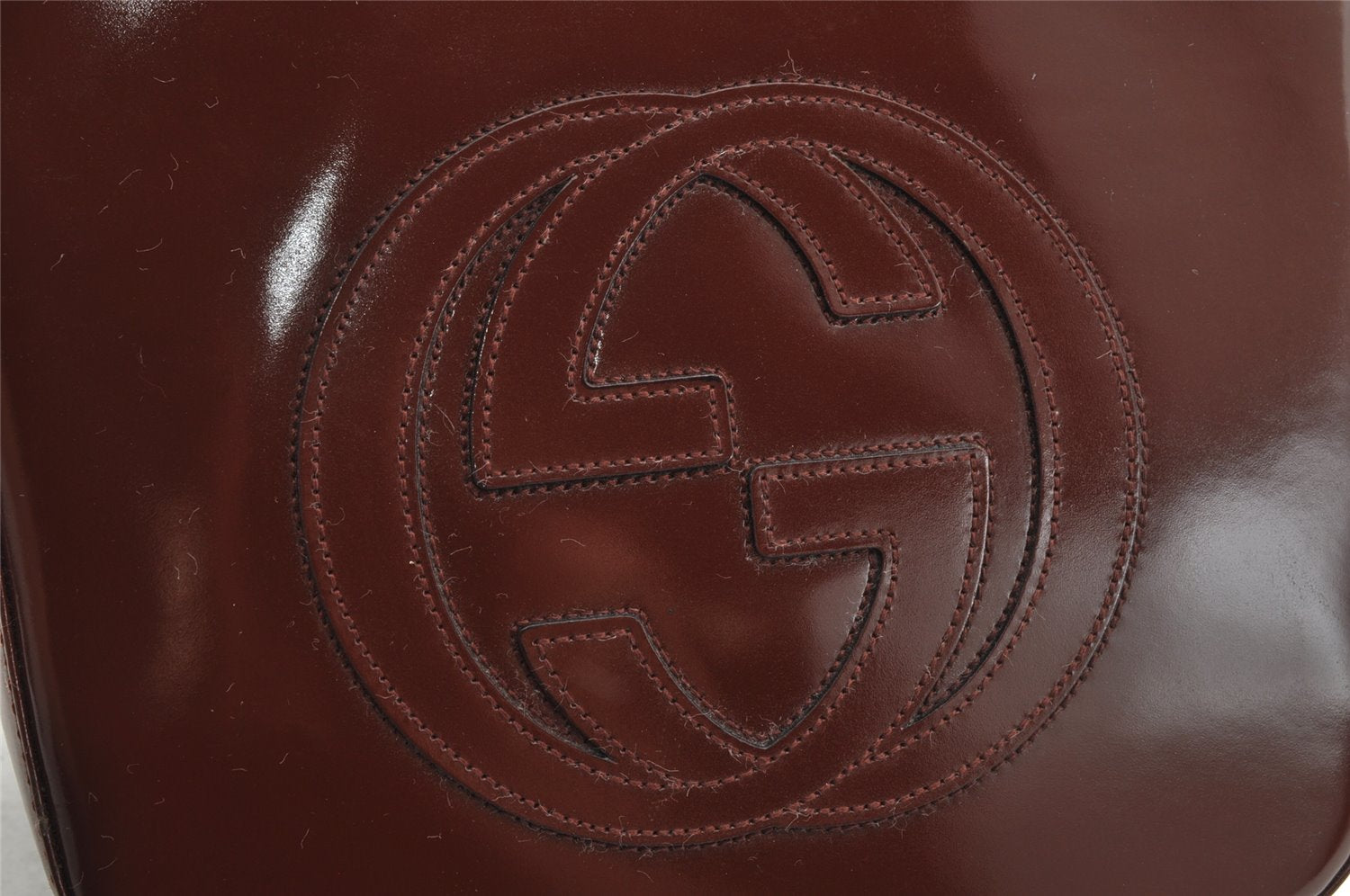 Authentic GUCCI Vintage Shoulder Hand Bag Purse Enamel Brown Junk 0923K