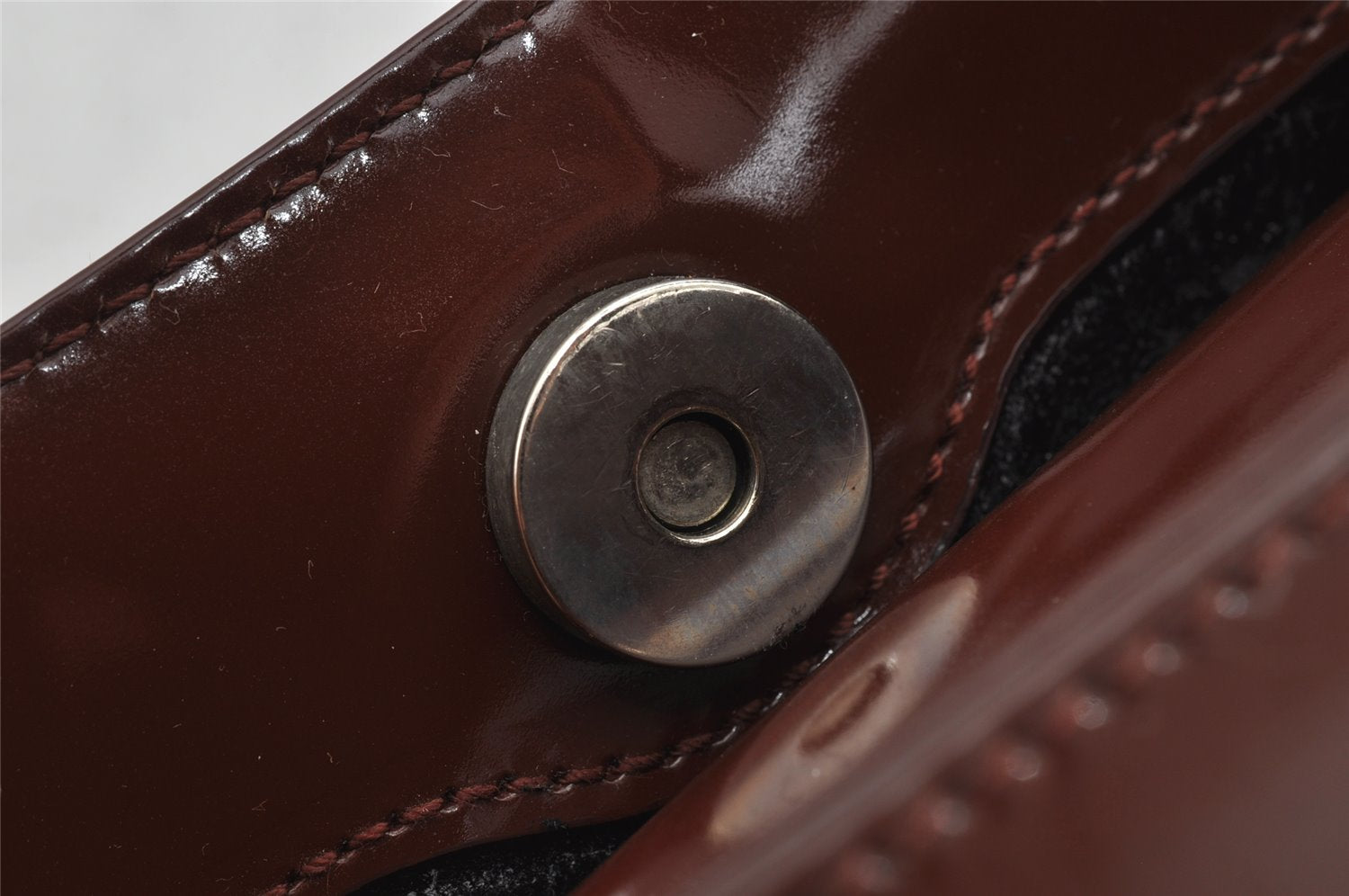 Authentic GUCCI Vintage Shoulder Hand Bag Purse Enamel Brown Junk 0923K