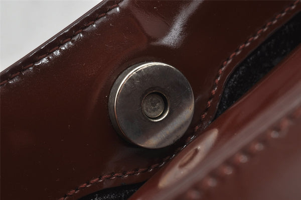 Authentic GUCCI Vintage Shoulder Hand Bag Purse Enamel Brown Junk 0923K