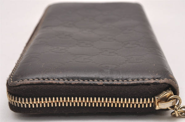 Authentic GUCCI Guccissima GG Leather Long Wallet Purse 212110 Brown 0924J