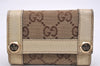 Authentic GUCCI Charmy 6 Hooks Key Case Purse Canvas Leather 154164 Brown 0925J