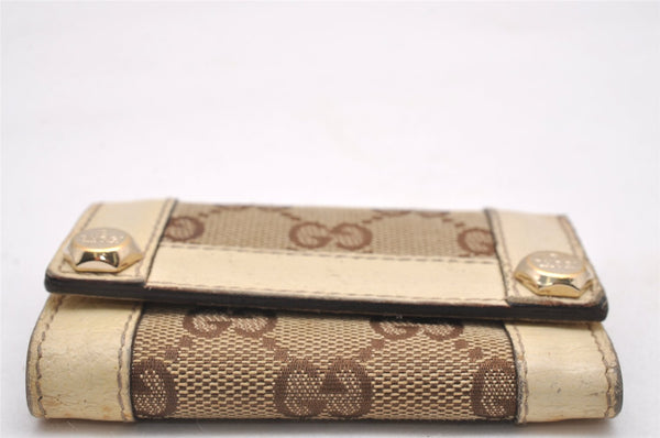 Authentic GUCCI Charmy 6 Hooks Key Case Purse Canvas Leather 154164 Brown 0925J