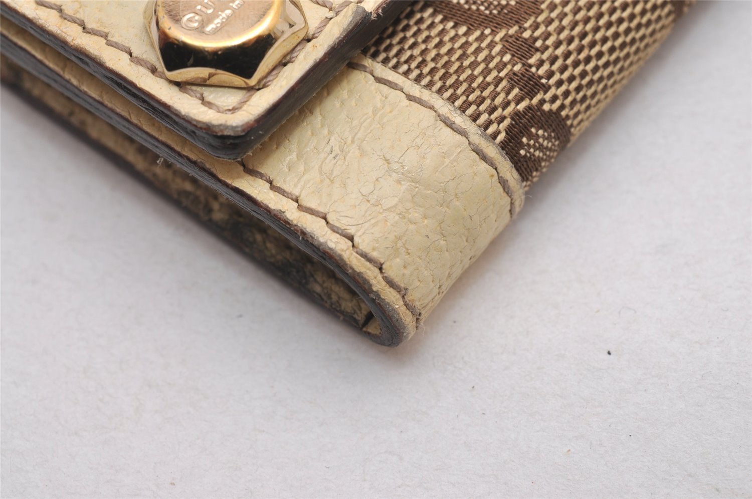 Authentic GUCCI Charmy 6 Hooks Key Case Purse Canvas Leather 154164 Brown 0925J