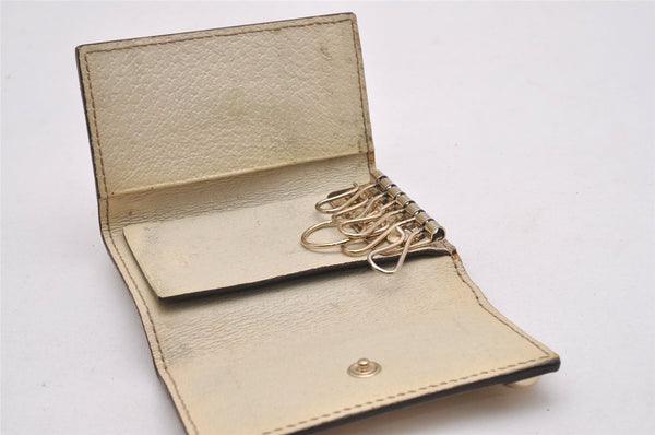 Authentic GUCCI Charmy 6 Hooks Key Case Purse Canvas Leather 154164 Brown 0925J