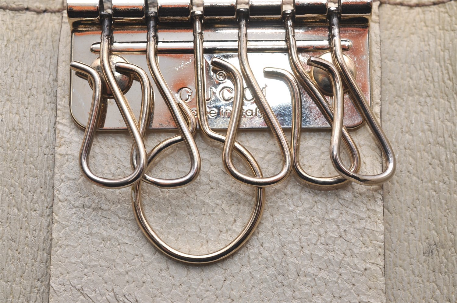 Authentic GUCCI Charmy 6 Hooks Key Case Purse Canvas Leather 154164 Brown 0925J