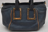 Authentic Chloe Ethel 2Way Shoulder Cross Body Hand Bag Purse Leather Navy 0925K