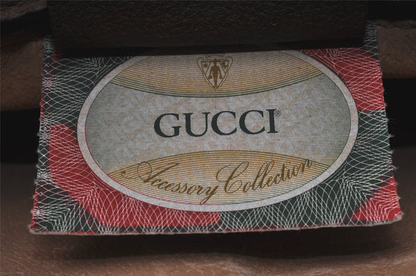 Authentic GUCCI Vintage Clutch Hand Bag Purse GG PVC Leather Brown 0926I