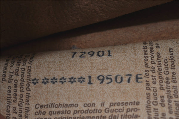 Authentic GUCCI Vintage Clutch Hand Bag Purse GG PVC Leather Brown 0926I