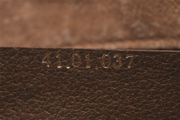 Authentic GUCCI Vintage Clutch Hand Bag Purse GG PVC Leather Brown 0926I