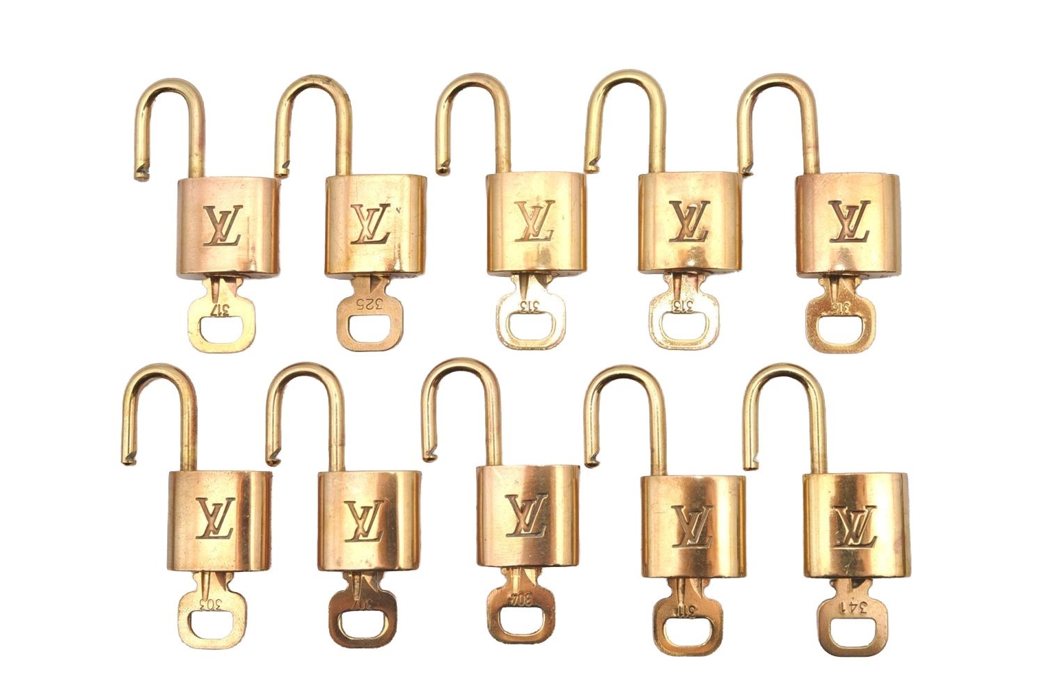 Authentic Louis Vuitton Padlock & Keys 10Set LV 0928J