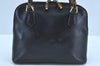 Authentic GUCCI Bamboo 2way Hand Shoulder Bag Leather Navy Blue Junk 0929I