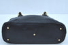 Authentic GUCCI Bamboo 2way Hand Shoulder Bag Leather Navy Blue Junk 0929I