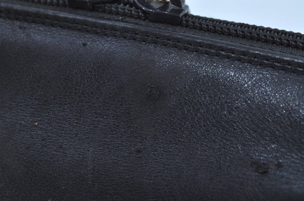 Authentic GUCCI Bamboo 2way Hand Shoulder Bag Leather Navy Blue Junk 0929I