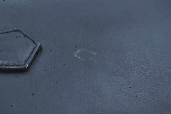 Authentic GUCCI Bamboo 2way Hand Shoulder Bag Leather Navy Blue Junk 0929I