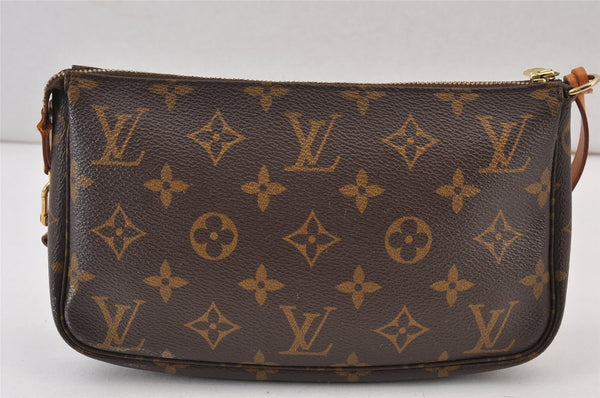 Authentic Louis Vuitton Monogram Pochette Accessoires Pouch M51980 LV 0929K
