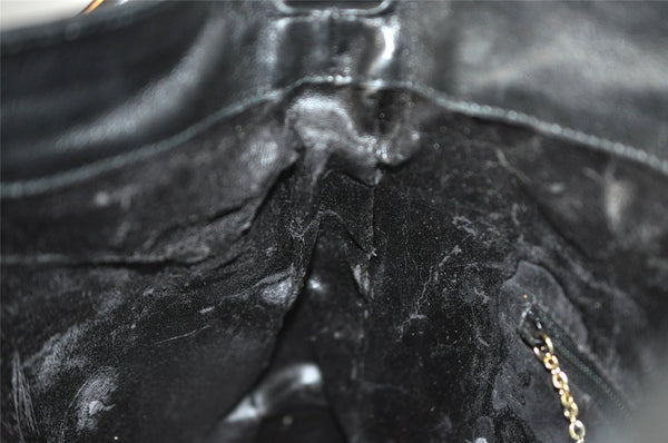 Authentic GUCCI Bamboo 2way Hand Shoulder Bag Purse Leather Black Junk 0930I