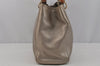 Authentic GUCCI Bamboo Shopper Small 2Way Hand Bag Leather 336032 Silver 0932J