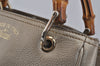 Authentic GUCCI Bamboo Shopper Small 2Way Hand Bag Leather 336032 Silver 0932J