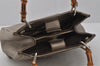 Authentic GUCCI Bamboo Shopper Small 2Way Hand Bag Leather 336032 Silver 0932J