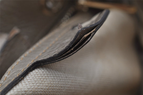 Authentic GUCCI Bamboo Shopper Small 2Way Hand Bag Leather 336032 Silver 0932J