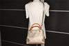 Authentic GUCCI Bamboo Shopper Small 2Way Hand Bag Leather 336032 Silver 0932J