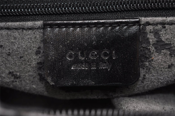 Authentic GUCCI Bamboo Shoulder Hand Bag Purse GG Suede 0013007 Black 0933I