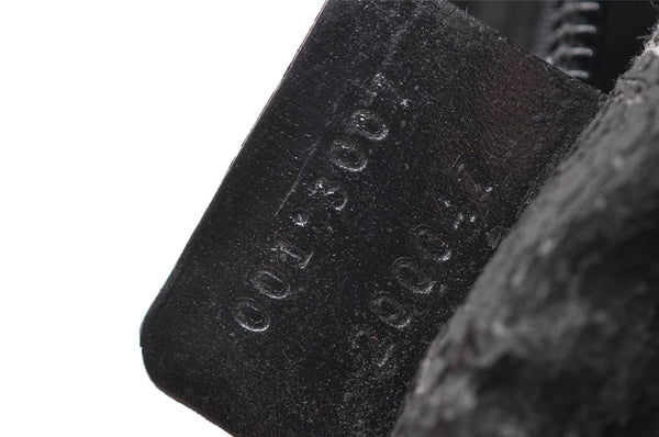 Authentic GUCCI Bamboo Shoulder Hand Bag Purse GG Suede 0013007 Black 0933I