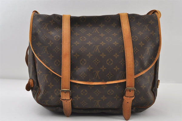 Authentic Louis Vuitton Monogram Saumur 43 Shoulder Cross Bag M42252 LV 0933J