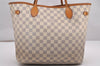 Authentic Louis Vuitton Damier Azur Neverfull MM Tote Bag N51107 LV 0934J